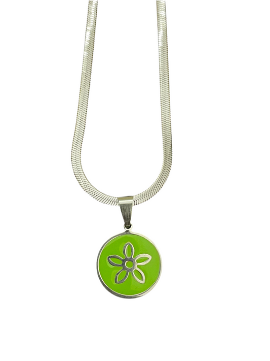 Floral Round Pendant Necklace